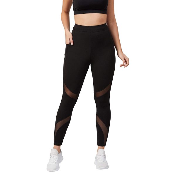 BLINKIN Womens Highwaist Sports Leggings tights with Mesh Side Pockets2670 Ayurveda Yoga World 2