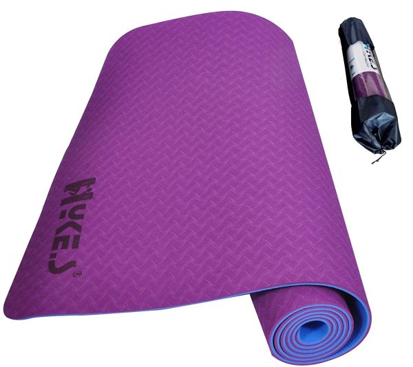 Hykes Yoga Mat for Women Men TPE Eco Friendly 6mm thickness Non Slip Classic Pro Exercise Mat with carry Bag strap Ayurveda Yoga World 4