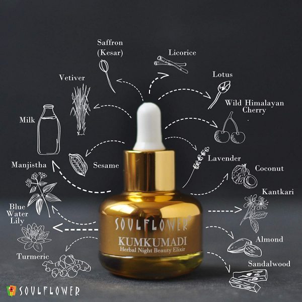 Soulflower Pure Natural Kumkumadi Night Beauty Elixir With Precious Oils Of Saffron Almond Ayurveda Yoga World 4