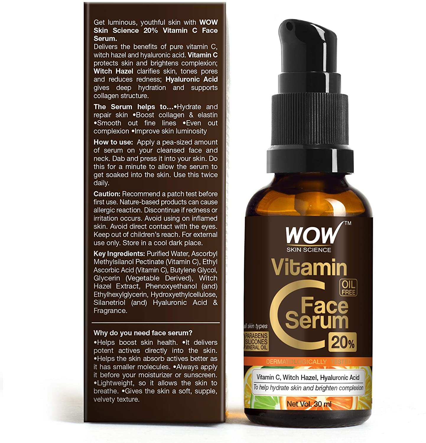 WOW Skin Science Vitamin C Serum - Skin Clearing Serum - 30ml ...