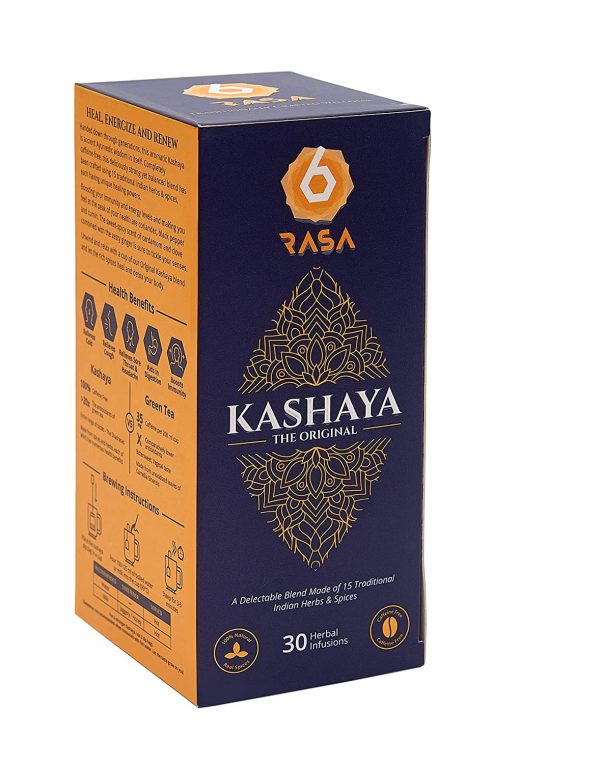 6rasa Kashaya Herbal Tea 2.5 g Each 30 Dip Bags Ayurveda Yoga World 1