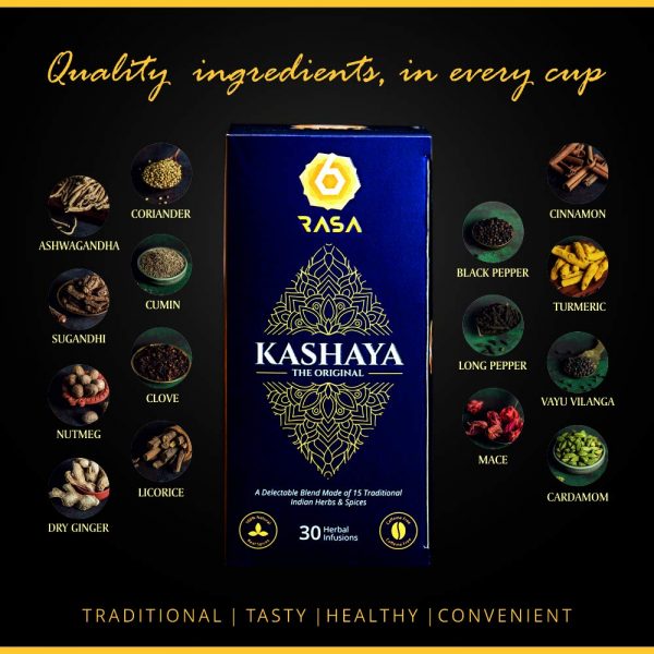 6rasa Kashaya Herbal Tea 2.5 g Each 30 Dip Bags Ayurveda Yoga World 3