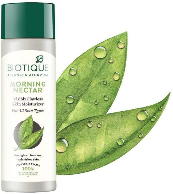 Biotique Morning Nectar Flawless Skin moisturizer for All Skin Types 190ml Ayurveda Yoga World 1