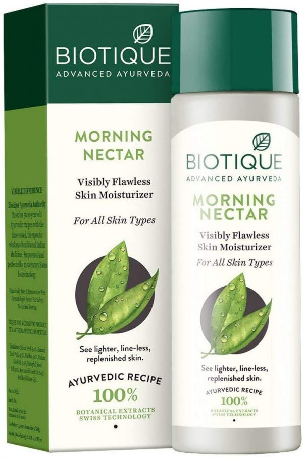 Biotique Morning Nectar Flawless Skin moisturizer for All Skin Types 190ml Ayurveda Yoga World 2