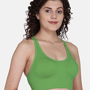 Fashiol Womens Sports Bra Workout Crop Tank Tops Built in Bra Padded Size 38 till 40 Support Yoga Bra Pack of 1 Green Ayurveda Yoga World 1 1
