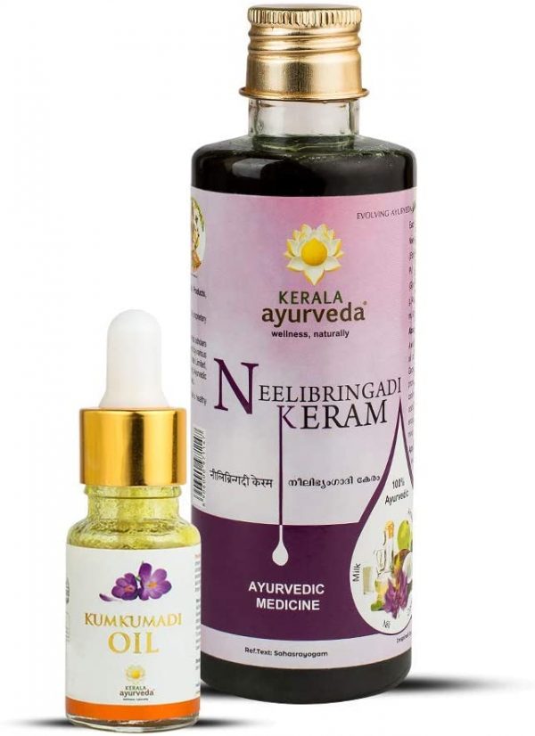 Kerala Ayurveda Neelibringadi Keram 200 Ml for Hair Kumkumadi Oil 10 Ml for Face Ayurveda Yoga World 2