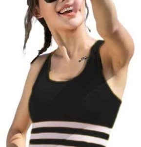 Nano Edge Present Sports Bra for Women Longline U Back Padded Bra Gym Yoga Crop Tank Tops Fitness Workout Running Top Black Color Size 28 Till 34 Ayurveda Yoga World 1
