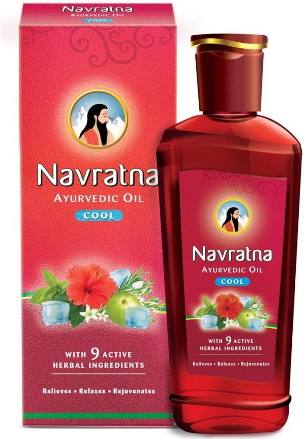 Navratna Ayurvedic cool hair oil with 9 herbal ingredients 300ml Ayurveda Yoga World 1