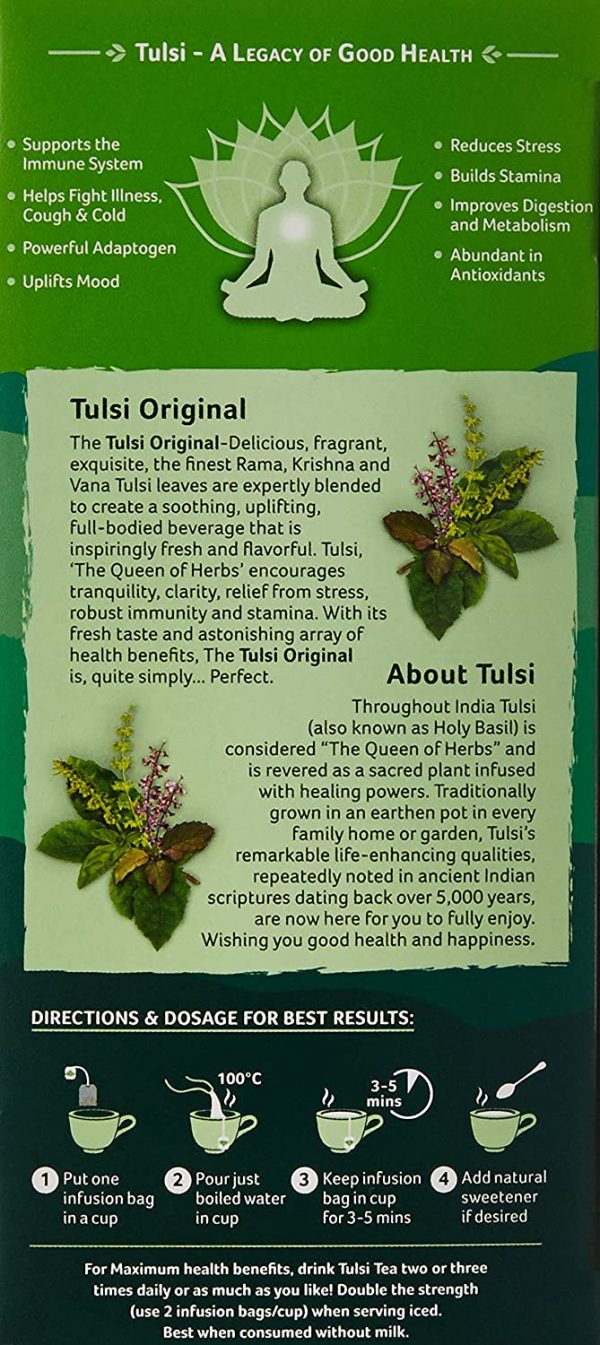 Organic India Tulsi Original Tea 25 Infusion Tea Bags Ayurveda Yoga World 3