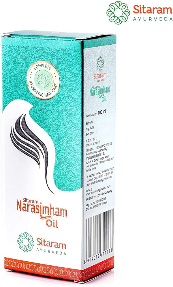 Sitaram Narasimham Herbal Ayurvedic Oil 100ml Reduces Damages and Ageing of Hair and Premature Greying Ayurveda Yoga World 2