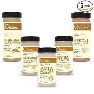 Ayurveda Yoga World Origenz Amla Reetha Shikakai Bhringraj and Hibiscus Powder Combo Pack for Hair Care 1