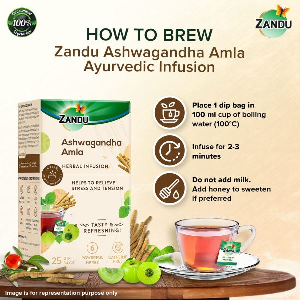 Ayurveda Yoga World Zandu Ashwagandha Amla Ayurvedic Infusion a Herbal Tea 4