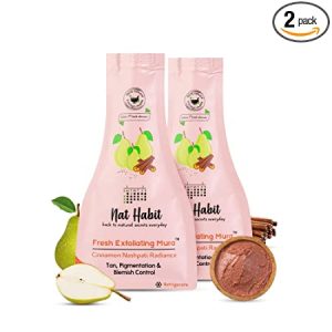 Ayurveda Yoga World Nat Habit Cinnamon Nashpati Radiance Exfoliating Mura for Tan Pigmentation Blemish Control 25 g Pack of 2 1