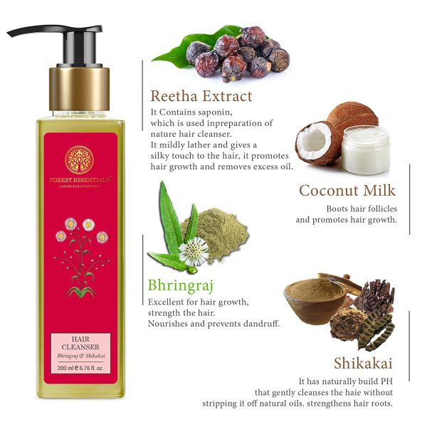 Forest Essentials Hair Cleanser Bhringraj Shikakai Shampoo Ayurveda Yoga World 5